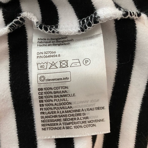 Black and white striped top with mid length sleeve - Picture 4 of 4